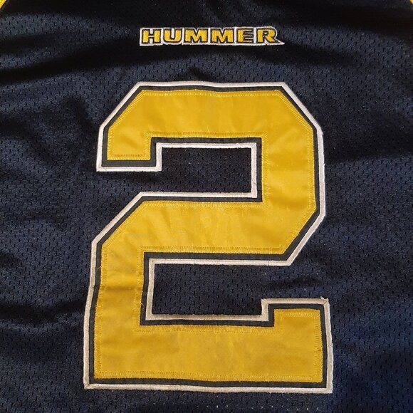RARE vtg HUMMER 2 H2 Stitched JERSEY X Large Navy Blue & Gold General Motors Y2K - Picture 5 of 12